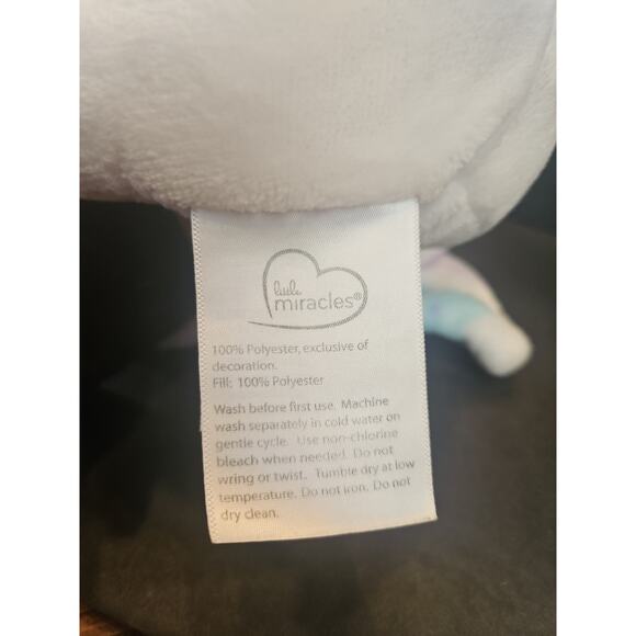 Little Miracles Security Baby Blanket Plush Bunny Rabbit Purple Blue Flowers - Picture 6 of 7